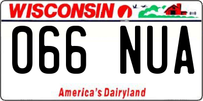 WI license plate 066NUA