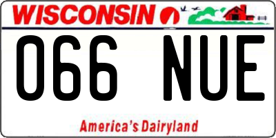 WI license plate 066NUE