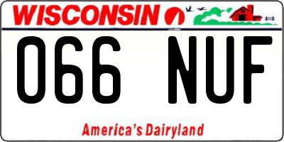 WI license plate 066NUF