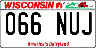 WI license plate 066NUJ