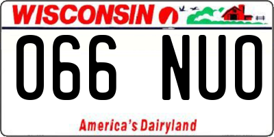 WI license plate 066NUO