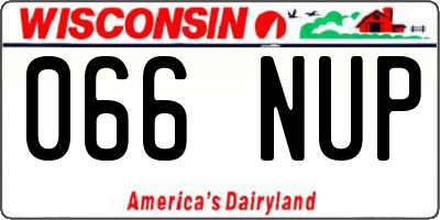 WI license plate 066NUP