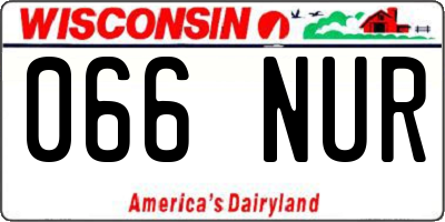WI license plate 066NUR