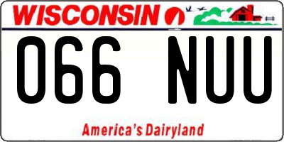 WI license plate 066NUU