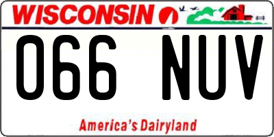WI license plate 066NUV