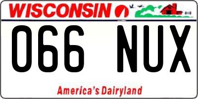 WI license plate 066NUX