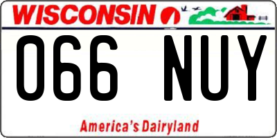 WI license plate 066NUY