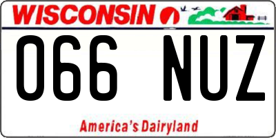 WI license plate 066NUZ