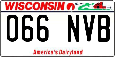 WI license plate 066NVB