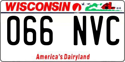 WI license plate 066NVC