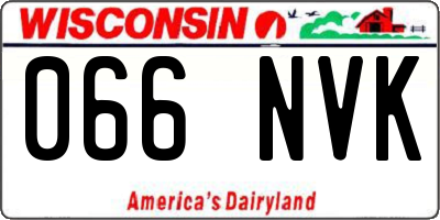 WI license plate 066NVK