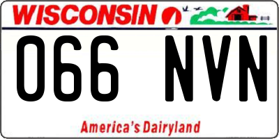 WI license plate 066NVN
