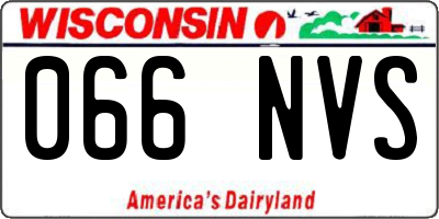 WI license plate 066NVS