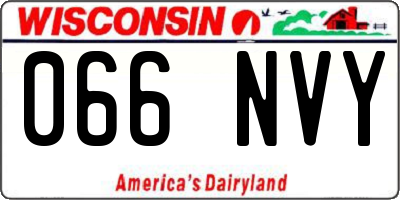 WI license plate 066NVY