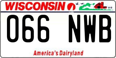WI license plate 066NWB