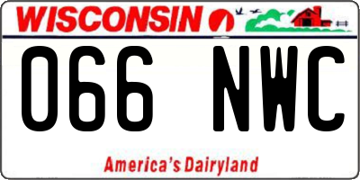 WI license plate 066NWC