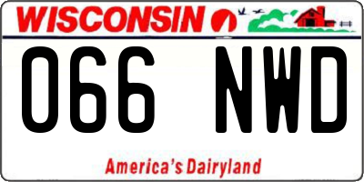 WI license plate 066NWD