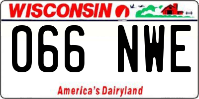 WI license plate 066NWE