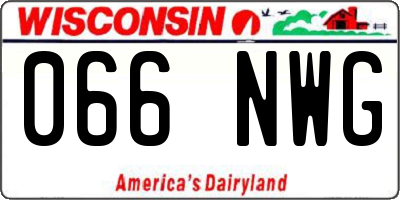 WI license plate 066NWG