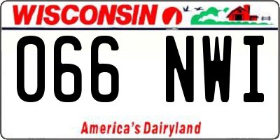 WI license plate 066NWI