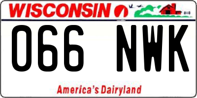 WI license plate 066NWK