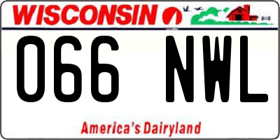 WI license plate 066NWL