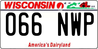 WI license plate 066NWP