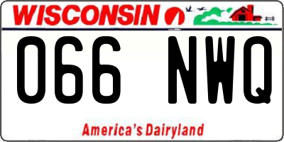 WI license plate 066NWQ