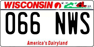 WI license plate 066NWS