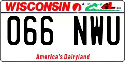 WI license plate 066NWU