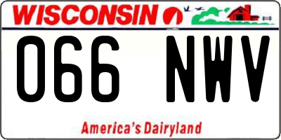 WI license plate 066NWV