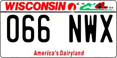 WI license plate 066NWX