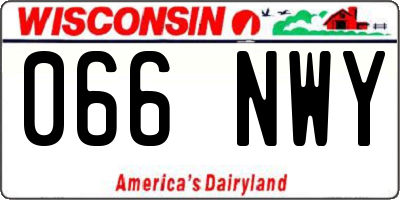 WI license plate 066NWY