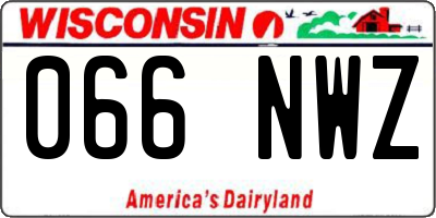 WI license plate 066NWZ