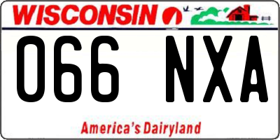 WI license plate 066NXA
