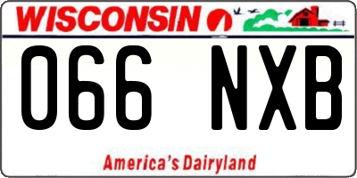 WI license plate 066NXB