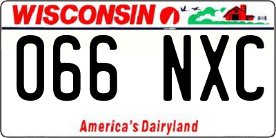 WI license plate 066NXC