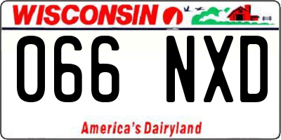 WI license plate 066NXD