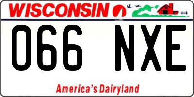 WI license plate 066NXE