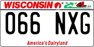 WI license plate 066NXG