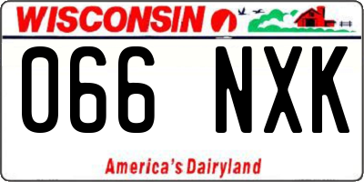 WI license plate 066NXK