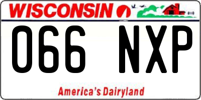 WI license plate 066NXP