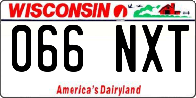 WI license plate 066NXT