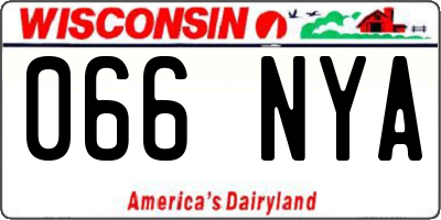 WI license plate 066NYA