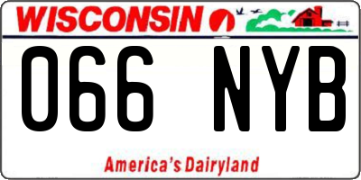 WI license plate 066NYB