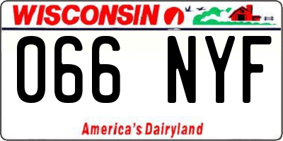 WI license plate 066NYF