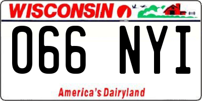 WI license plate 066NYI