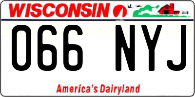WI license plate 066NYJ