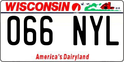 WI license plate 066NYL