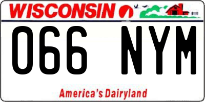 WI license plate 066NYM